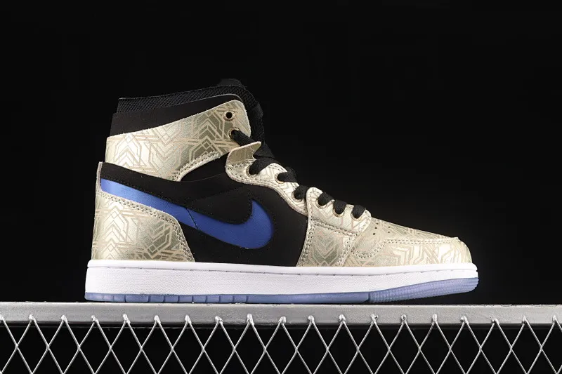 All categories Air Jordan Jordan series basketball shoes Air Jordan 1 High Air Jordan 1 Zoom CMFT AJ1 Joe 1 black gold blue hook basketball shoes DQ0659-700